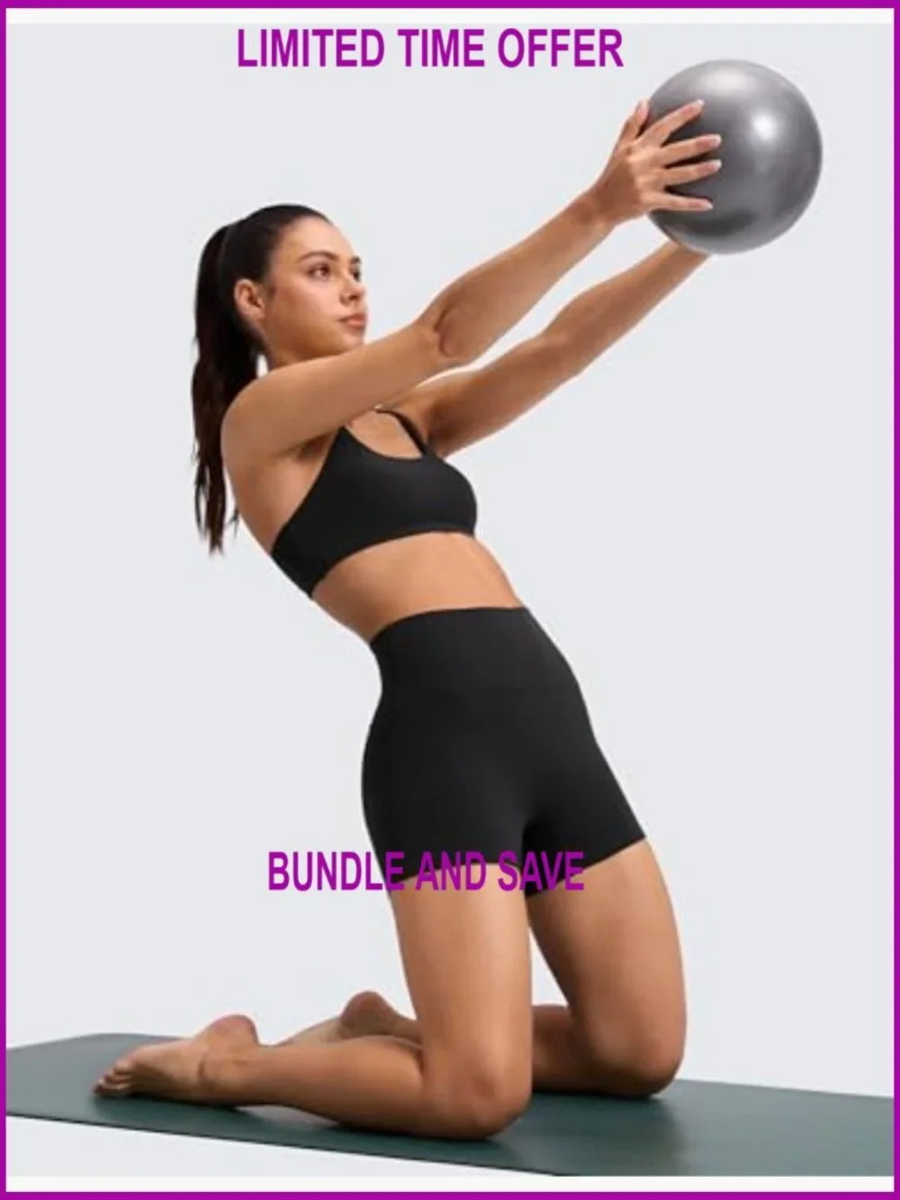 Butterluxe No Front Seam Biker Shorts 4" High Waisted Lounge Pilates Workout - Picture 3 of 5